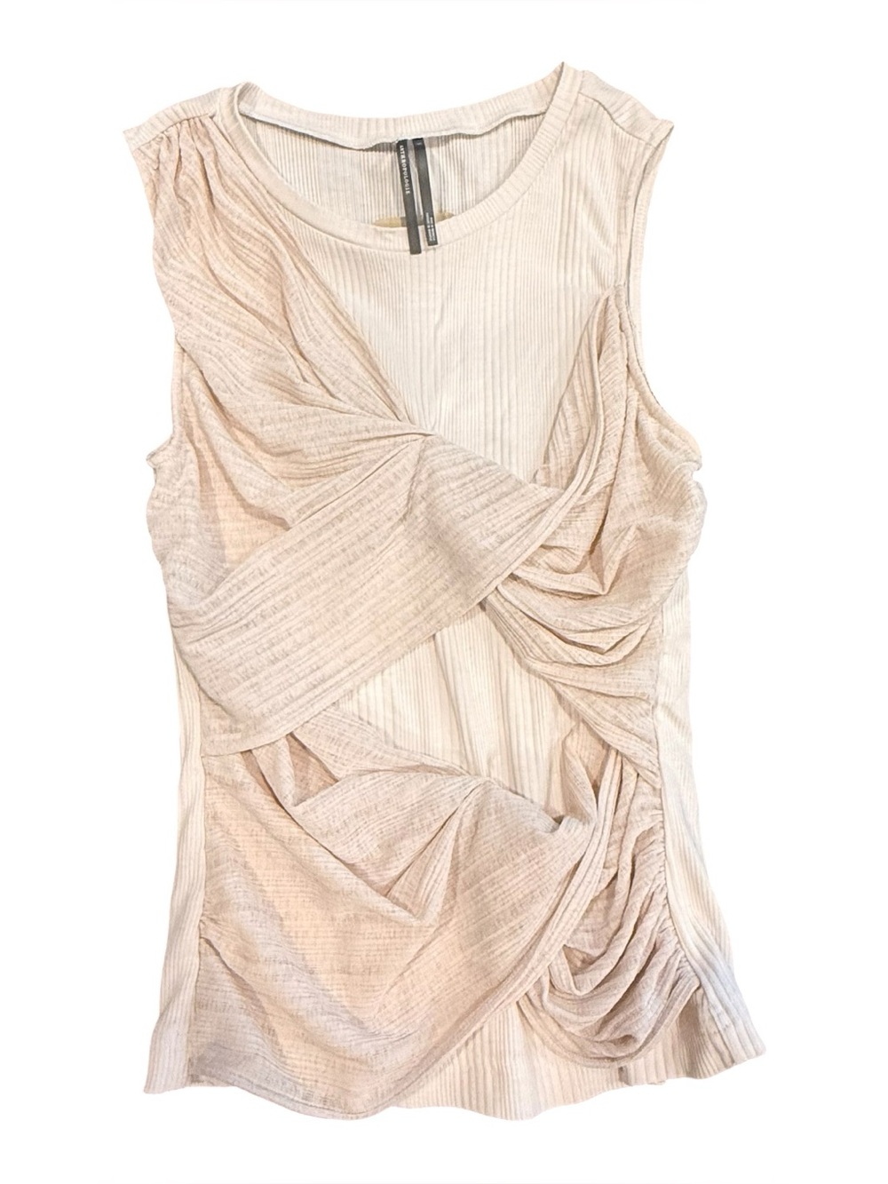 Anthropologie Twisted Drape Sleeveless Top - Light Beige